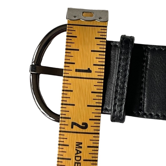 Oscar de la Renta Black Belt with Metal Embellishments, Small 75 / 28” - Picture 13 of 13